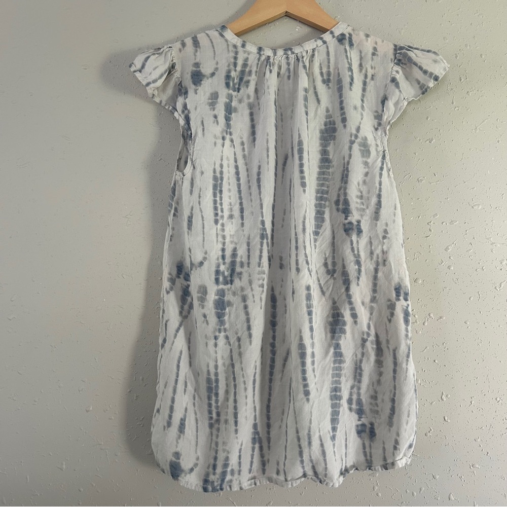 Sonoma Maternity Blue White Tie Dye Tie Front Blouse V-Neck Casual Lightweight - Picture 4 of 6